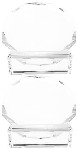 KOMBIUDA 2 Pièces Lot de 2 Trophées en Cristal Transparent 100 MM Gravure Personnalisée, Plaques de Récompense en Verre pour Reconnaissance Professionnelle, Prix Commémoratif Élégant pour