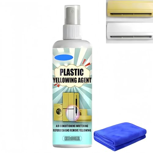 100ml Powerful Plastic Yellowing Remover & All Purpose Cleaner,Heavy Duty Yellow Stain Remover for Toilet Seat,Fast Acting Multi-Purpose Plastic Restorer for Appliances,Walls,Floors