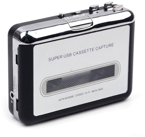 Digitalizador de casete a MP3 con interfaz USB, conversión de audio en tiempo real y altavoz incorporado para reproducción inmediata (1)