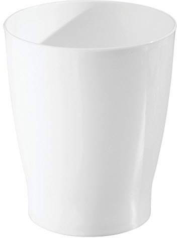 iDesign Franklin Abfalleimer Mülleimer Mülleimer für Badezimmer, Schlafzimmer, Küche, Home Office, Wohnheim, College, Weiß