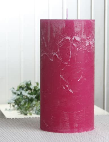 Rustik-Stumpenkerze, 20 x 10 cm Ø, Fuchsia