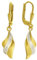 CLEVER SCHMUCK Goldene Damen Ohrringe als Ohrhänger 30 mm Flügel wellenartig 3-fach gefächert innen weiß rhodiniert bicolor glänzend 333 GOLD 8 KARAT für Damen im Schmucketui