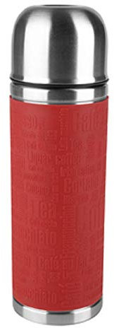 Tefal Senator Silicone Vacuum Flask, Stainless Steel, Red, 9.5 x 9.5 x 30 cm
