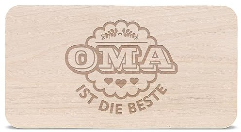 Frühstücksbrettchen Brotzeitbrett mit Gravur - Oma ist die Beste - Für Oma zum Geburtstag Weihnachten und vielen weiteren Anlässen