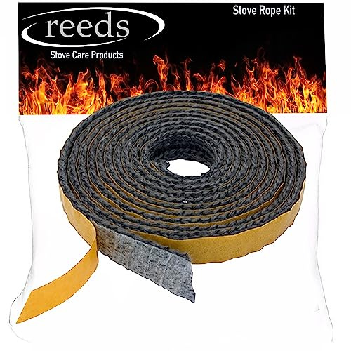 Flat Stove Rope Self Adhesive Black Glass Seal Stove Fire Rope 15mm Wide Reeds Price per Metre