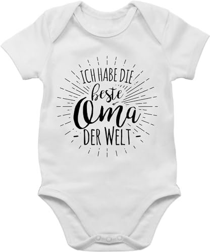 Shirtracer Baby Body Junge Mädchen - Sprüche - Ich habe die beste Oma der Welt - 3/6 Monate - Weiß - mit sprüchen grosseltern babymode witzig spruch omi bodys baby-kleidung babygeschenk spruche omas