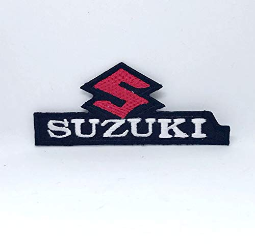 GK - Suzuki Logo Sports Car Racing Black Iron on Embroidered Patch