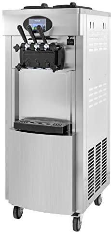 Vevor Eismaschine 7 l * 2 Ice Cream Maker für jetzt Professionelle Eismaschine mit Eierschale und LCD-Panel vorgekühlt, 2200 W, Eismaschine mit 3 Geschmacksrichtungen