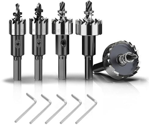 5 PCS Inoxidable Agujero Herramientas Cortadora,Brocas Corona Perforadora Metal,Hss Kit de Taladro Perforado,DiáMetro 16 mm | 18,5 mm | 20 mm | 25 mm | 30 mm,Inoxidable Agujero Herramientas Cortadora