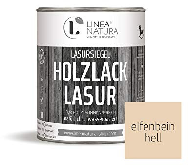 LINEA NATURA 3in1 Lacklasur, Beizeffekt und Versiegelung (1 L, Elfenbein Hell)