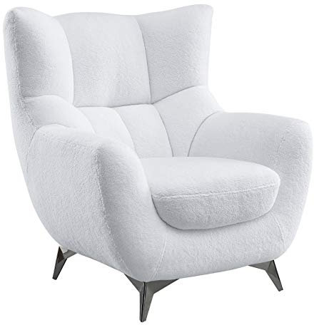 Atlantic Home Collection Sessel Shawn bezogen mit Teddystoff, weiß, Polyester, 88 cm x 91 cm 98 cm, SHAWN-SW02