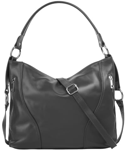 Samantha Look Handtasche Echt Leder Damen Made in Italy | elegante 2in1 Damenmode | Umhängetasche mit variabler Tragelösung