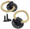 2 pièces Poignée en fer forgé de corde de chanvre vintage poignées de porte en bois Boutons de d'armoire Poignet de porte coulissante,tiroir anneau de traction (Black)
