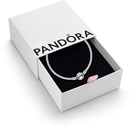 PANDORA Silver Mesh Chain Bracelet for Charms, Size 21, Gift Box