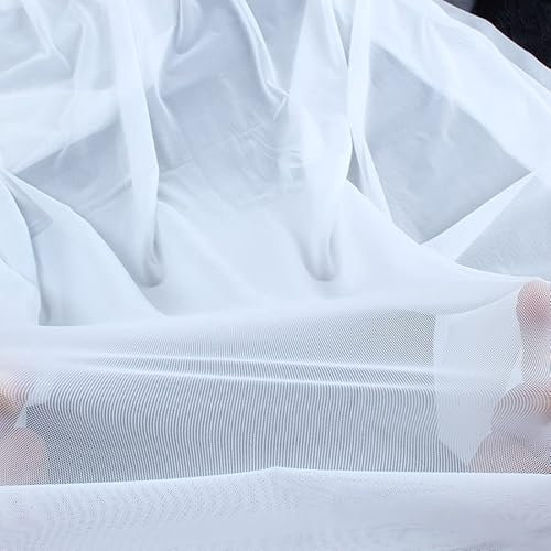 Ultrafine Nylon 4-Wege-Stretch Spandex Mesh Fabric Net Nude Hautfarbe meterware (Weiß)