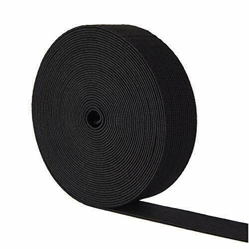 Flat Elastic Band Black & White Sewing Crafts DIY Stretch (1 Inch - 5 Meters, Black)