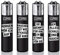 Clipper® Feuerzeuge - 4er Set + Crystal Balls (FFX Raucher Sprüche #2)