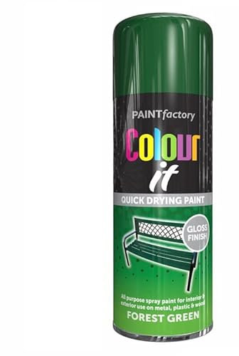 SuperGift.com Green Gloss All Purpose Aerosol Spray Paint 400ml Quick Drying Spray, Fast Dry and Excellent Coverage for Metal, Wood, Plastic and More by Diva Gift