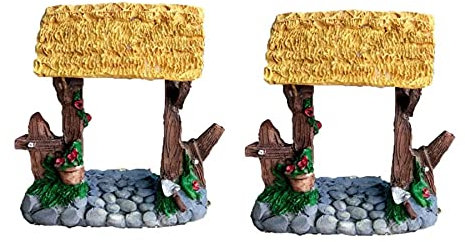 FARUTA Mini-Gartentor-Modell aus Kunstharz, Miniatur-Möbel für Feengarten, Ornament, Puppenhaus-Dekoration, 2 Stück