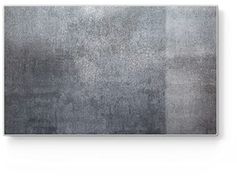 DEQORI Frühstücksbrett Glas | klein 23x14 cm | Motiv Raue Metalloberfläche | Design Schneidebrett für Küche | Frühstücksbrettchen antibakteriell & rutschfest | Glasplatte & Servierplatte