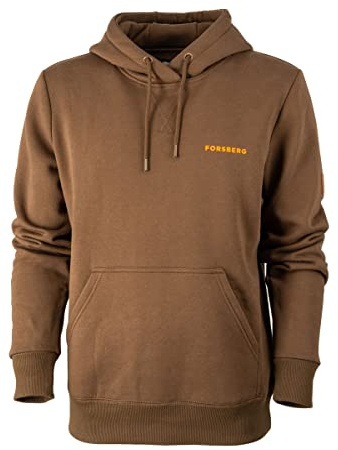 FORSBERG brauner Hoodie mit Logo auf Brust und Rücken, Farbe:braun/orange, Größe:S