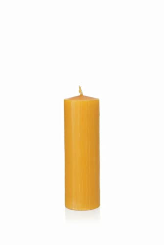 INNA-Glas Bienenwachskerze BABETTE, natur-gelb, 15 cm, Ø5 cm, 45h - Made in Germany - Stumpenkerze