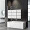 Duschwand für Badewanne 3-teilig Faltbar 120x140cm Badewannenaufsatz, Gestreift Glas Klappbar Duschwand Duschabtrennung für Badewanne aus 6mm Sicherheitsglas (ESG), Badewannenfaltwand