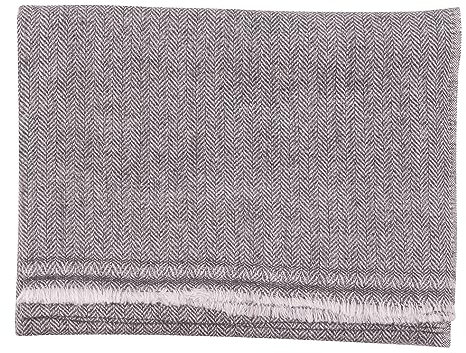 yanopurna Sommerschal Damen aus 100% Kaschmir – Handgewebter Kaschmirschal mit Fischgrätmuster – Leichtes Halstuch, Stola & Tuch für Frühling & Sommer – Unisex, Hergestellt in Nepal (68x190 cm)