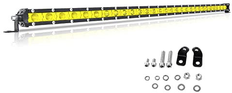 RIGIDON 81CM 150W Lichtleiste KFZ 12V 24V Scheinwerfer Offroad Beleuchtung Strahler Flutlicht Arbeitsscheinwerfer Bar für Auto SUV UTV ATV LKW Traktor Fahrzeuge, 3000K Gelb