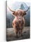 MuchoWow© Wandbilder Groß 80x120 cm XXL Wohnzimmer Wanddeko Schlafzimmer Zimmerdeko Fotowand Zimmer Deko Wand Dekoration Wall Art Kuh Leinwand - Schottisches Hochlandrind - Highland Cow Bild - Tiere