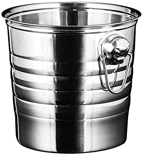 BTZHY Eiseimer,Weinglas für Champagner, 5 l, Edelstahl und Eiszange, Eiswürfelkübel, perfekt für Familienfeiern, Grillpartys