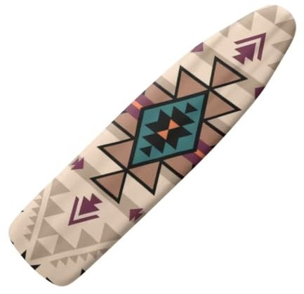 Jeiento Bügelbrettbezug mit Azteken-Geometrie und elastischem Rand, Ethno-Stil, Polyester, Bügelbrettbezüge, Schutzhülle für Heimdekoration, 38,1 x 137,1 cm