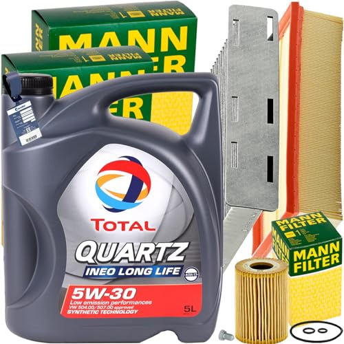 Inspektionspaket + 5L 5W-30 Motoröl passend für Golf 5 A3