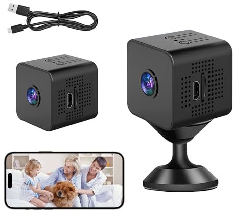 1080P HD Mini Telecamera Wifi Interno Video Camera, Sorveglianza Senza Fili Batteria Lunga Durata, Telecamera Wifi Interno Senza Fili, Microcamera