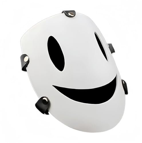 LEDABAO High-Rise Invasion Cosplay Maske Cosplay Kostüm Harz Integral Helm Horror Kopfbedeckung Anime Scharfschütze Weiß Lächeln Maske Halloween Party Kostüm Requisiten