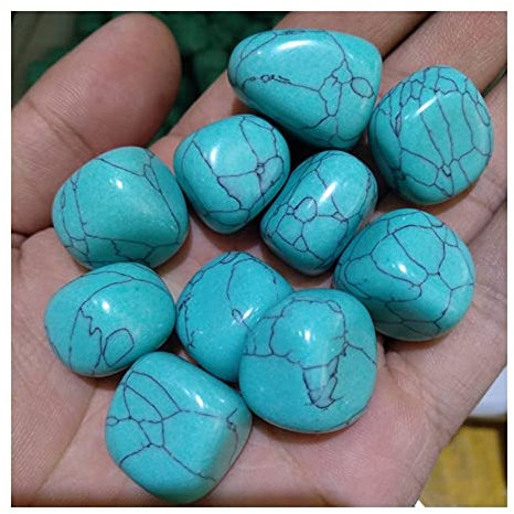 VEEAR Kristall Türkis Grün Kleiner Kies Bulk Trommelsteine Kristall Reiki Kristall ZOUCUNXIYIN (Size : 100g)