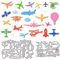 GLOBLELAND Flugzeug Metall-Stanzformen Heißluftballon Stanzformen Zur Kartengestaltung Rakete Wolke Reise Stanzschablone Stanzvorlagen Für Scrapbooking Journale Prägungen Papierbasteldekor