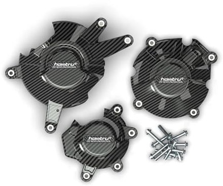 Motordeckel Protektoren for CBR650R CB650R 2021 2022 2023 Motorrad Motor Schutz Nylon Faser Stator Abdeckung Kurbelgehäuse Kit Motorabdeckungen(Color:Carbon Fiber Texture)