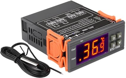 Fastsaw STC-1000 Regolatore di temperatura AC 110V-220V 10A Termostato digitale multiuso Regolatore di temperatura di riscaldamento e raffreddamento con sensore NTC