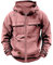 YCBMINGCAN Cargo Jacke Fall Hoodie Herren Einfarbig Langarm Sweatjacke Mit Reißverschluss Kapuzenpullover Loose Fit Tops Herren Zip Up Hoodies Männer Leicht Kapuzenjacke Outdoor (Pink #1, XXL)