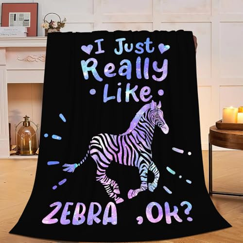 Graziosa coperta zebrata africana in pile con zebra pelosa, super morbida, accogliente, calda, decorazione zebrata, coperta con animali imbottiti, regali per ragazzi, ragazze, bambini, adulti, uomini,