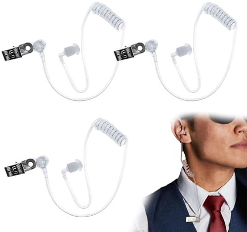 Tubi acustici di ricambio per cuffie audio radio a 2 vie, Tubo di Ricambio per Auricolari a Bobina Acustica, auricolare agente segreto per costume di scena, per Radio a Due Vie, Cuffie Walkie Talkie