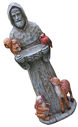 BESPORTBLE Gartenfigur Vogelfutterstation Aus Wetterfestem Harz Vogeltränke Und Futterstation Für Außenbereich Garten Dekoration Vogelhalter Für Wildvögel