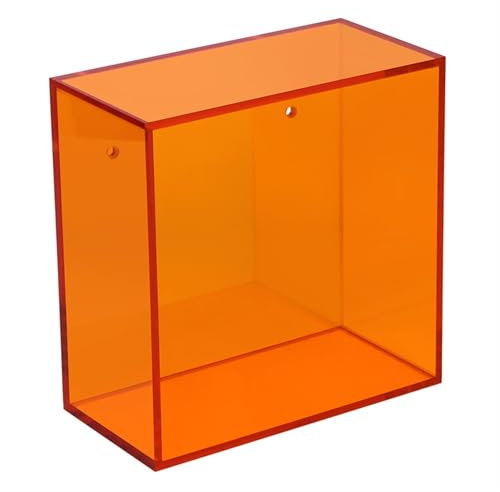 Schwebende Regale aus Acryl, an der Wand montiertes Badezimmer-Duschregal für Zuhause, Schlafzimmer, Küche, Aufbewahrung, Wohnzimmerdekor, modernes, klares Präsentationsregal (orange, 25 cm)