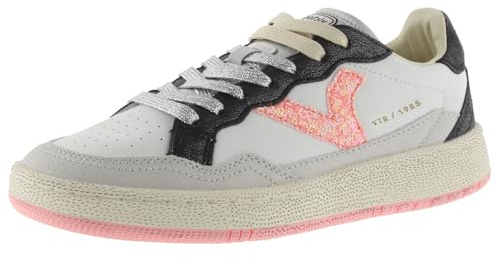 victoria 1985 Smash Leather Low Tennis & Metallic Pieces & Retro Glitter Logo 8806108 for Women Coral 39