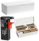 LOMUG Battery Box Battery Storage Box Organiser, Battery Box with Tester, Holds 41 AA Batteries, 55 AAA Batteries and 19 Button Batteries, Battery Box, White (Batteries Not Included)
