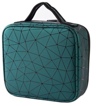 UUE Kosmetikkoffer, Tragbar Kosmetik Koffer, Kosmetiktasche mit Einstellbaren Teiler, Wasserdicht Make up Koffer, Schminkkoffer mit 7 Fächern, Schmink Koffer geeignet für Reisen und Camping (Grün)