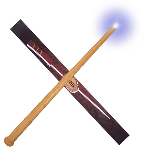 Aomig Baguette Magique de Luxe Son et lumière, Baguette Magique Collector Patronus, Baguette Magique 31 cm, Baguette Magique pour Magicien, sorcière, Magicien, Cadeau pour Enfants, Brun Foncé