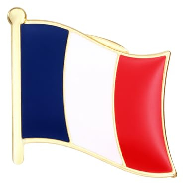 JewelryWe Französische Flagge Pin Anstecknadel: 1 Stück Frankreich Brosche Herren Tricolore Nationale Abzeichen Anstecker Fahnenpin Badge Reversnadel für Anzug Krawatte Jacke, Blau Weiß Rot