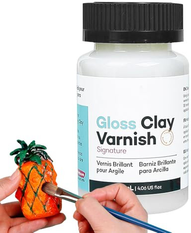 Clay Gloss - Vernice Lucida 120ml per Creazioni con Argilla Senza Cottura - Strumento Impermeabile per Artigianato, Preserva Opere Artistiche su Gesso, Legno, Pittura a Olio e